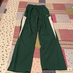 Nike Men’s FIT STORM Fitness Workout Track Pants Size Small, Dark Green & White